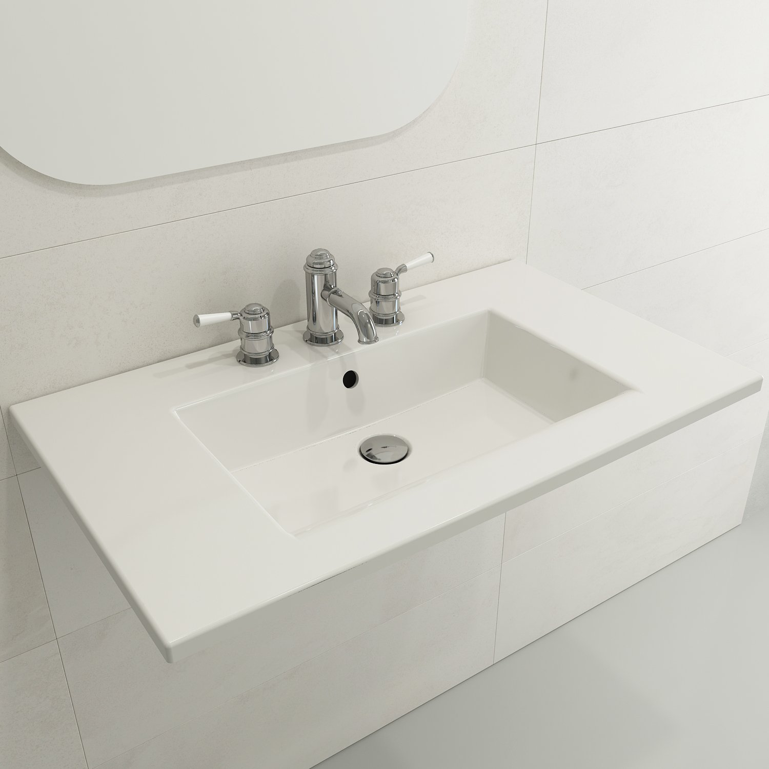 RAVENNA 32 Bathroom sink with single-hole faucet setting 1113-001 